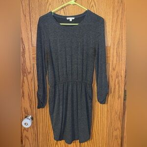 Zenana Outfitters Charcoal Long Sleeve Dress